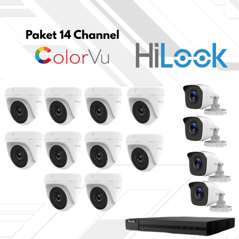 Paket CCTV HiLook FullColor 14 Channel