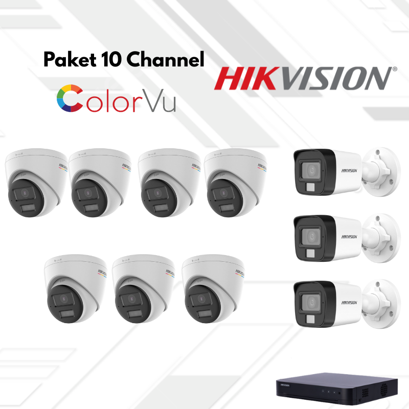 Paket CCTV HikVision Full Color 10 Channel