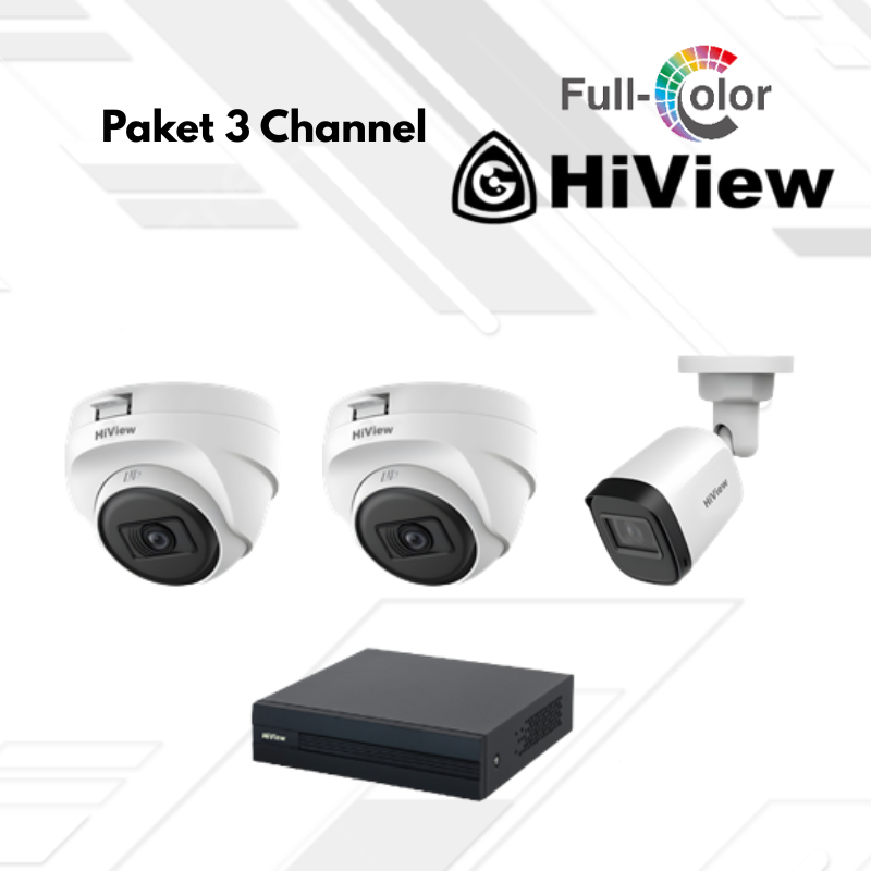 Paket CCTV HiView Full Color 3 Channel