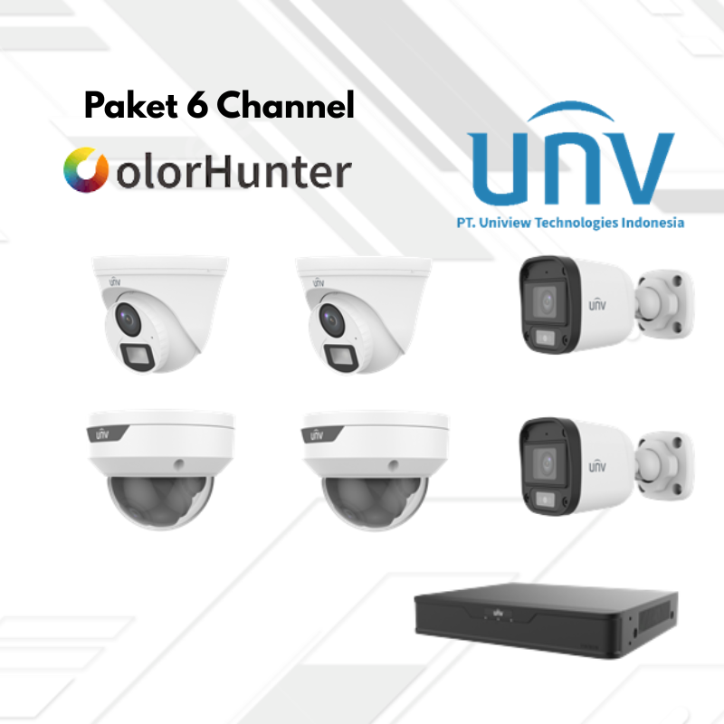 Paket CCTV UNV Full Color 6 Channel