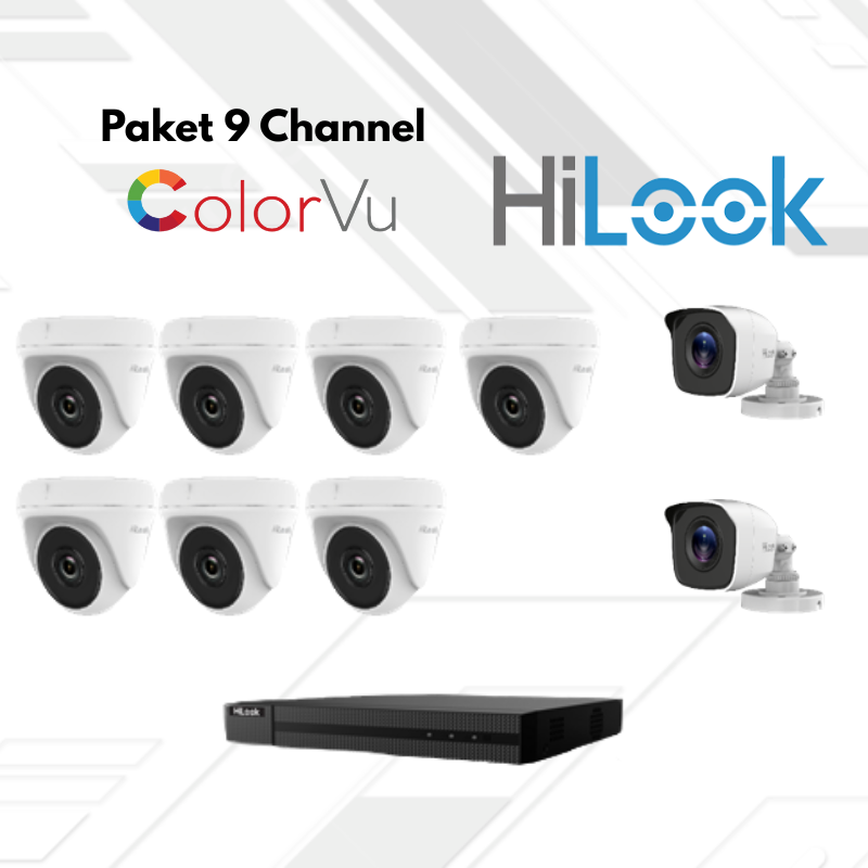 Paket CCTV HiLook FullColor 9 Channel