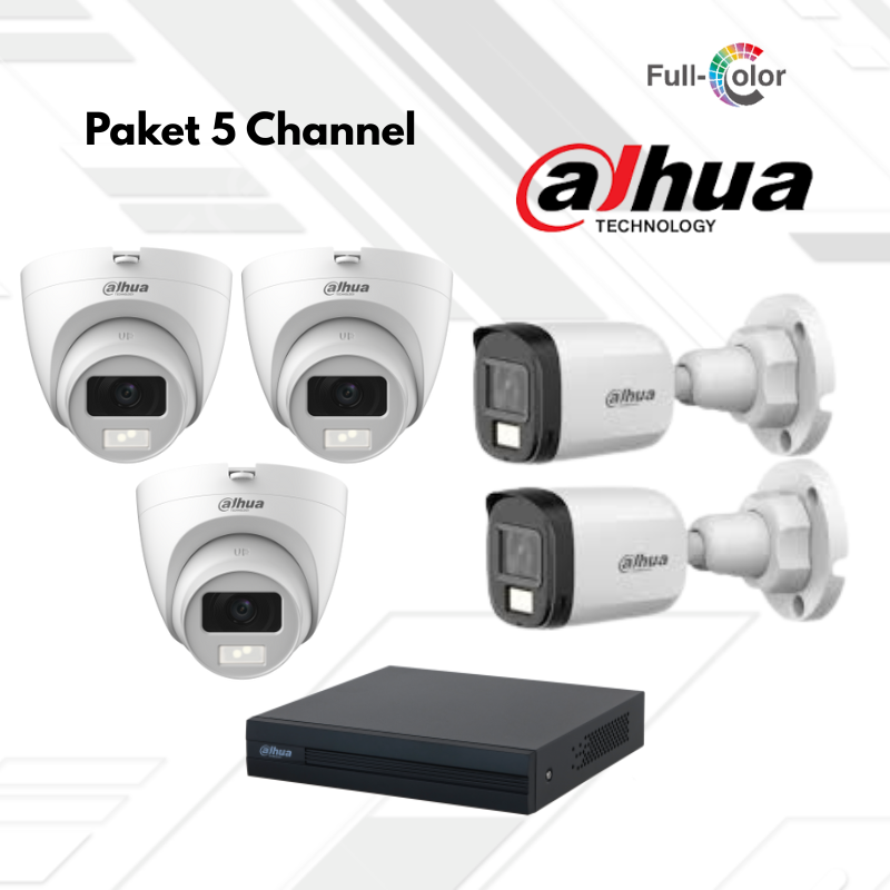 Paket CCTV Dahua Full Color 5 Channel