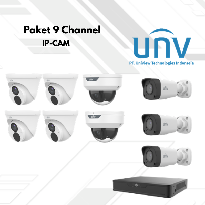 Paket CCTV UNV Ip Camera 9 Channel