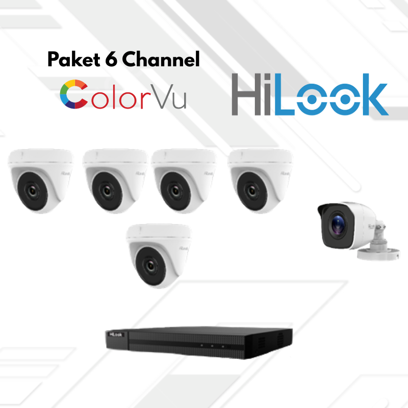 Paket CCTV HiLook FullColor 6 Channel