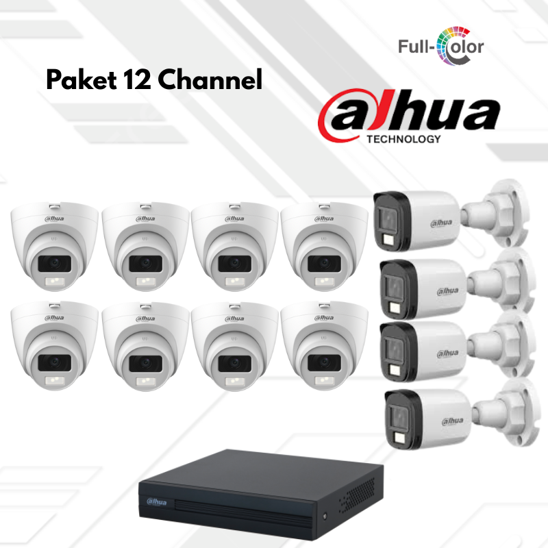 Paket CCTV Dahua Full Color 12 Channel