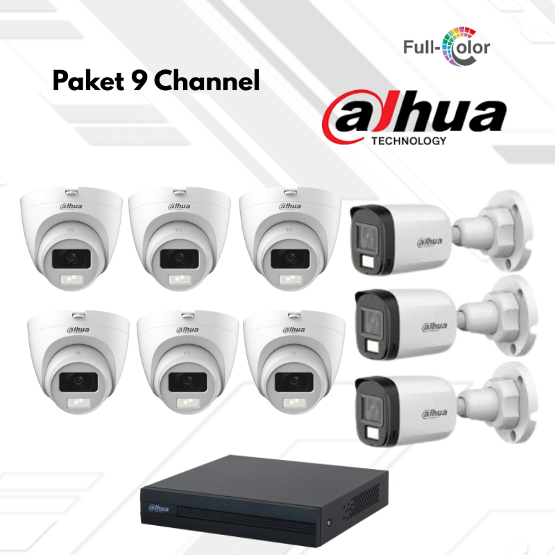 Paket CCTV Dahua Full Color 9 Channel