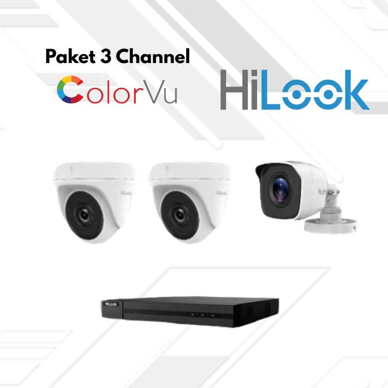 Paket CCTV HiLook FullColor 3 Channel