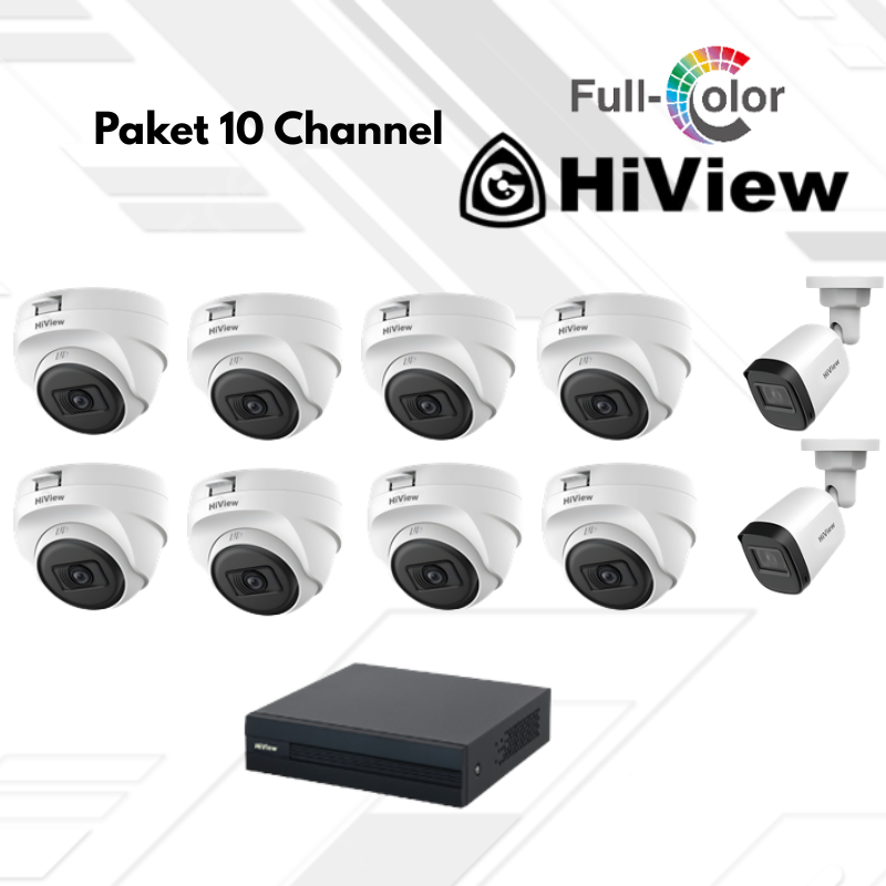 Paket CCTV HiView Full Color 10 Channel