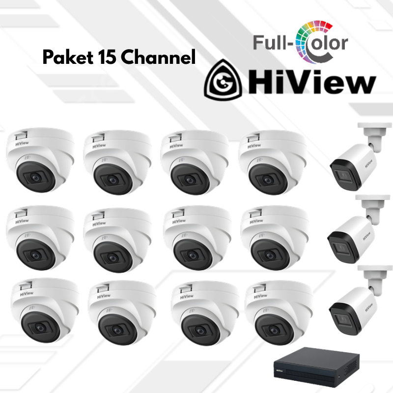 Paket CCTV HiView Full Color 15 Channel