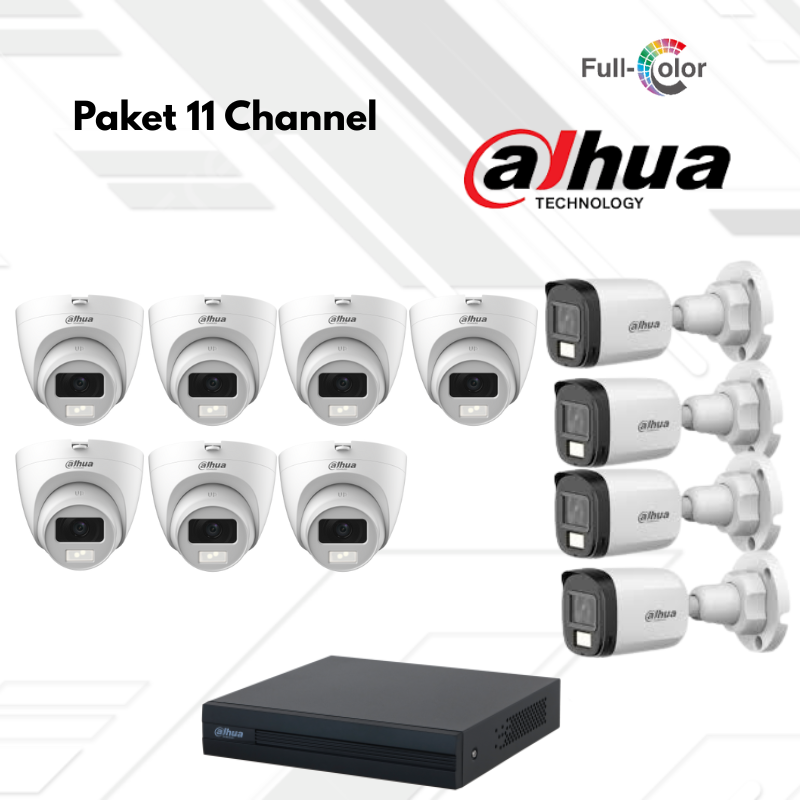 Paket CCTV Dahua Full Color 11 Channel