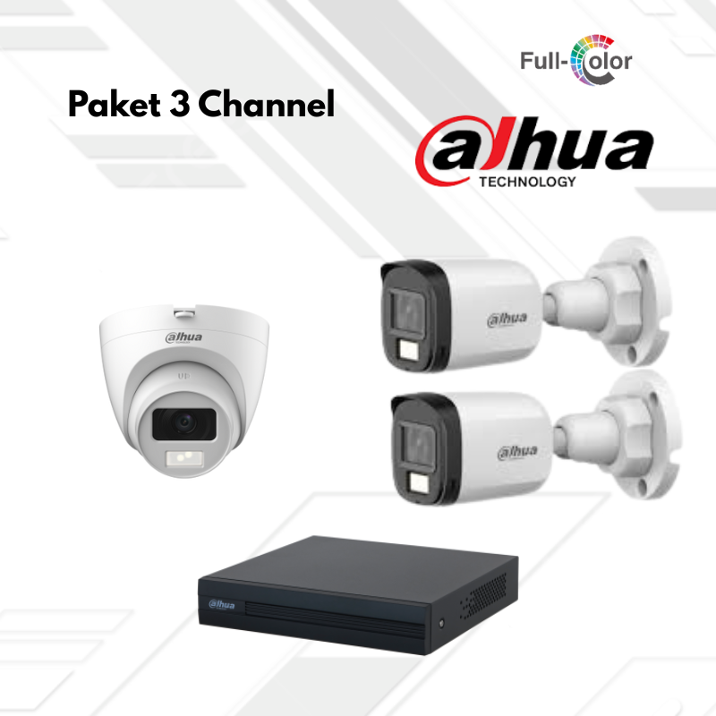 Paket CCTV Dahua Full Color 3 Channel