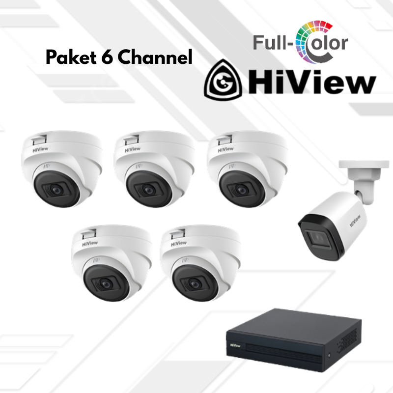 Paket CCTV HiView Full Color 6 Channel
