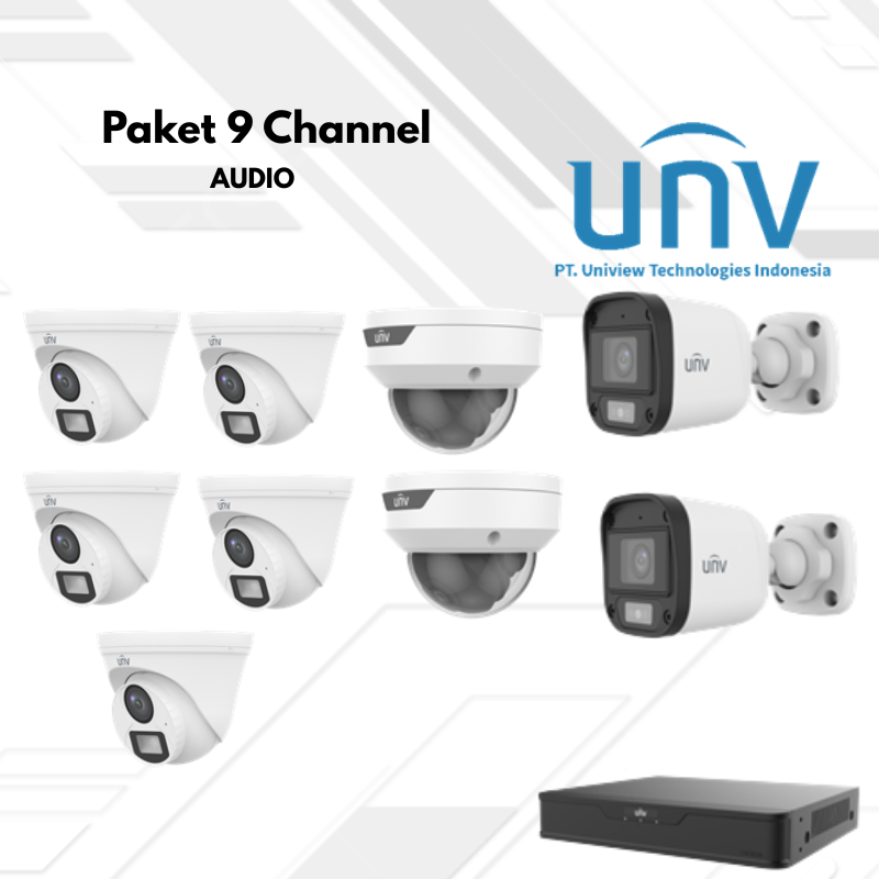 Paket CCTV UNV Audio 9 Channel