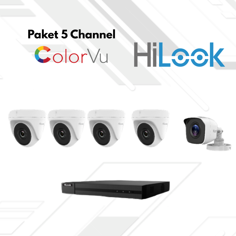 Paket CCTV HiLook FullColor 5 Channel