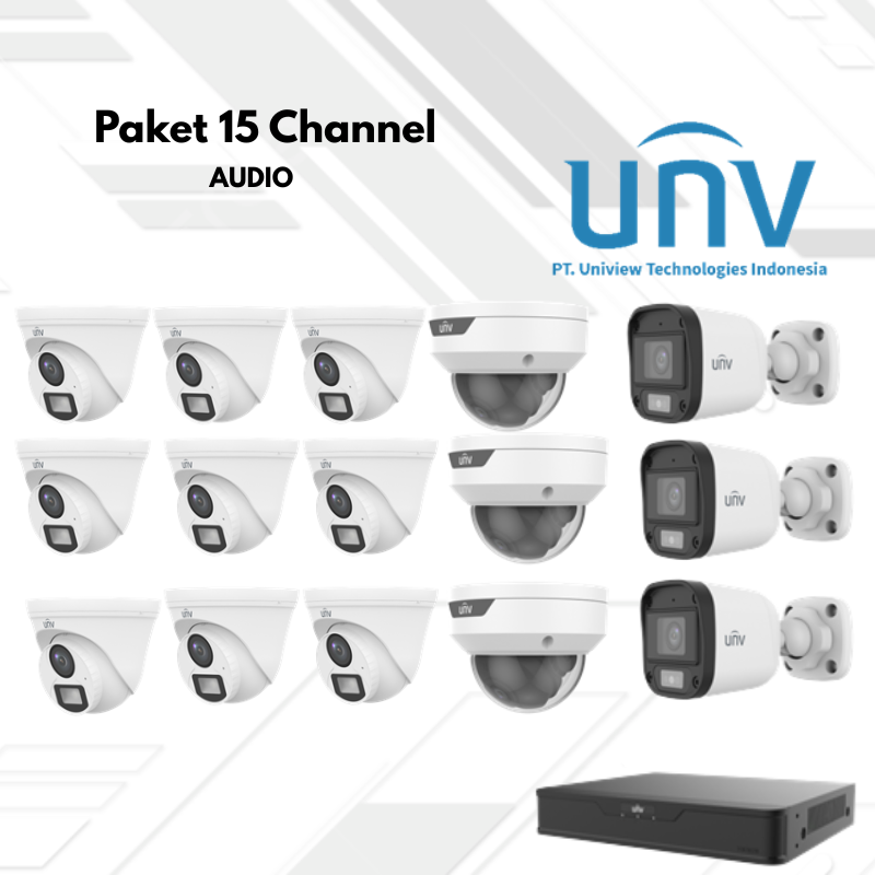 Paket CCTV UNV Audio 15 Channel