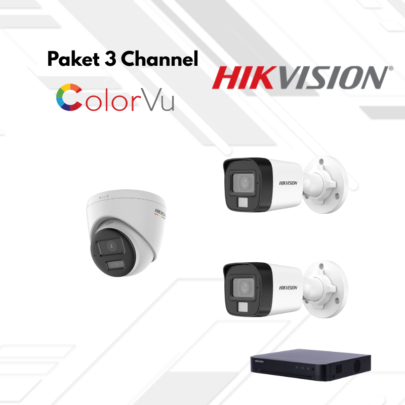 Paket CCTV HikVision Full Color 3 Channel