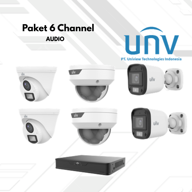 Paket CCTV UNV Audio 6 Channel