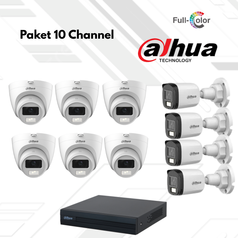 Paket CCTV Dahua Full Color 10 Channel
